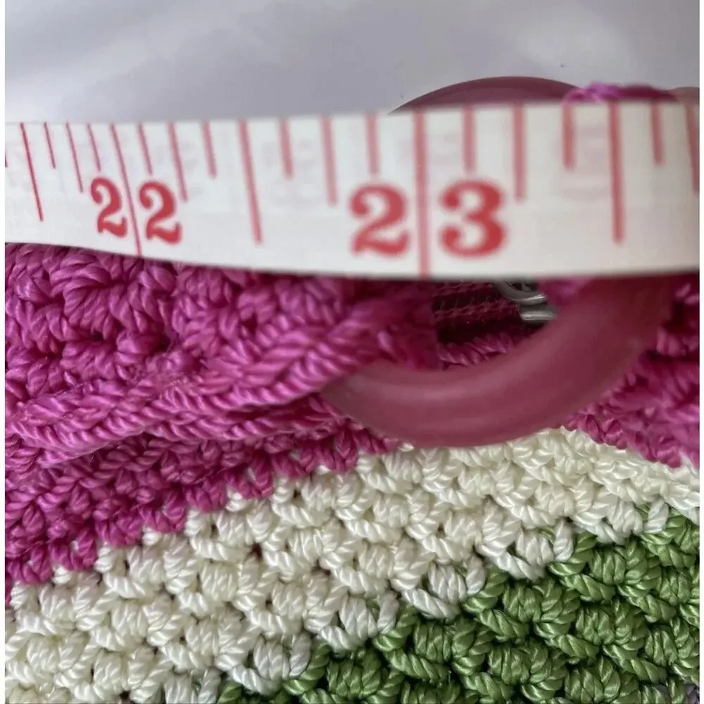 The Sak Striped Crochet Purse Shoulder Bag Pink Multicolor Shoulder Bag